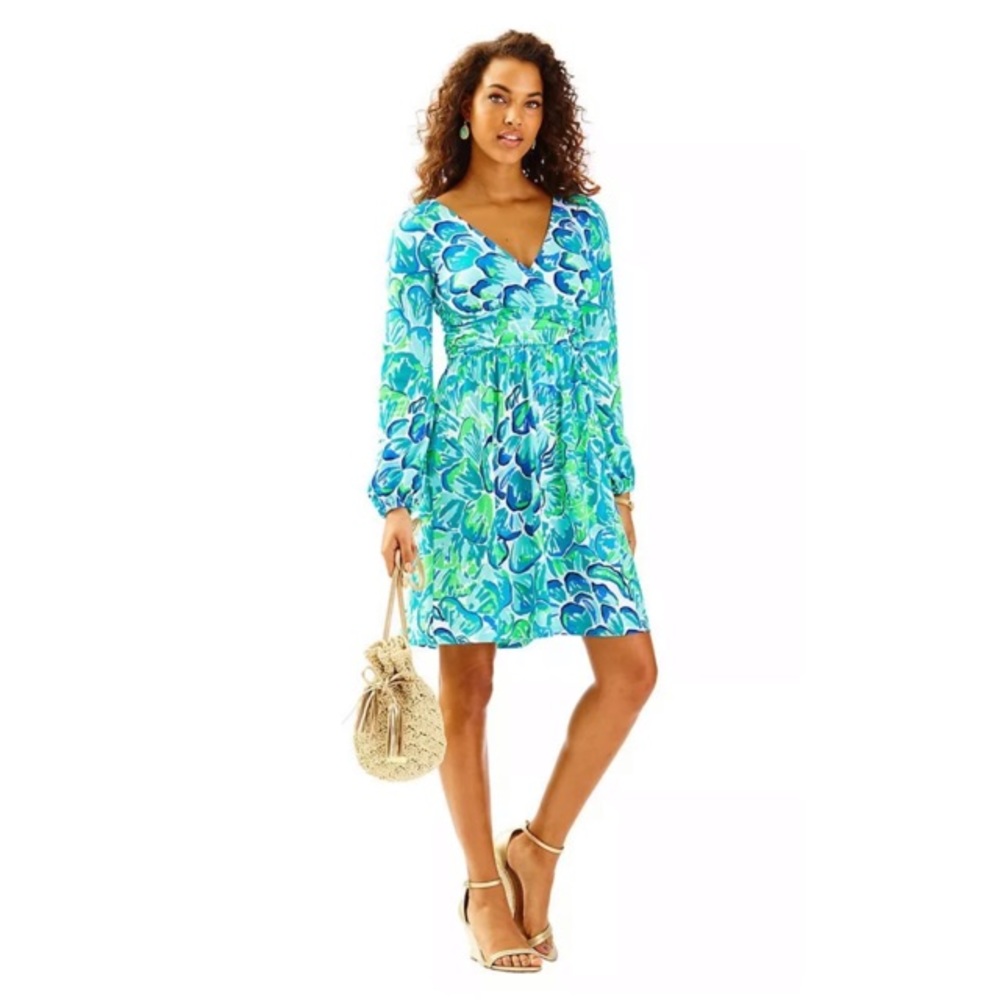 Lilly Pulitzer Fleur Dress Agate Green Size XL EUC